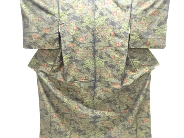 JAPANESE KIMONO / DORO OSHIMA TSUMUGI / WOVEN FLOWER